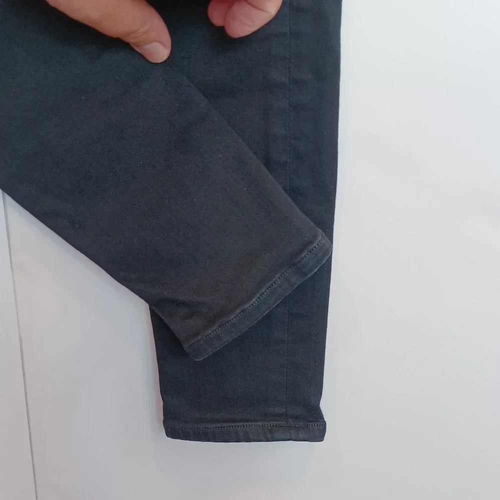 AGOLDE Women's Black Ripped Skinny Leg Stretch High Rise Denim Jean Destroyed 25 - Picture 9 of 12